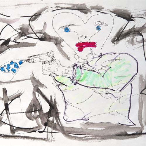 N° 701 - Femme tirant au pistolet