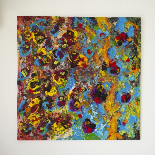 Paysage abstrait (2024) - Acryl sur Carton entoilé (30 x 30 cm) - 70 €