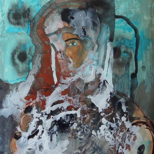 N° 165 - Autoportrait (26,9x33 cm) 1997 - sur papier