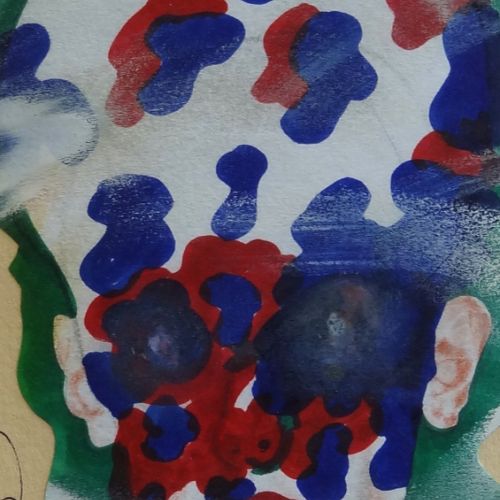 N° 259 - Portrait - Acrylique, collage, stylo et marqueur sur papier (17 x 9.3 cm) 1998