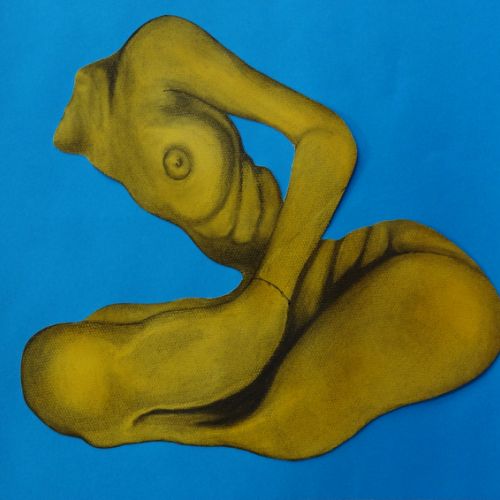 N° 30 - Les amants, Fusain et collage sur papier (40x50 cm) 1996, (étude du corps).
