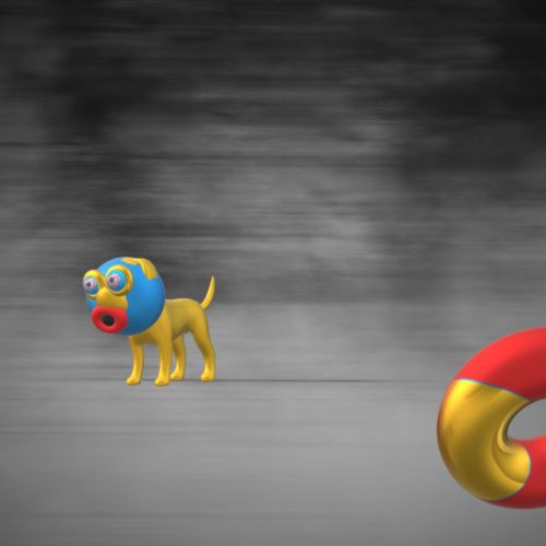 Petit chien sur la route