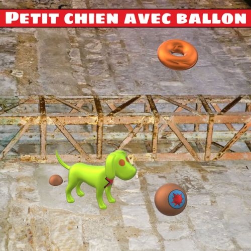 Petit chien avec ballon