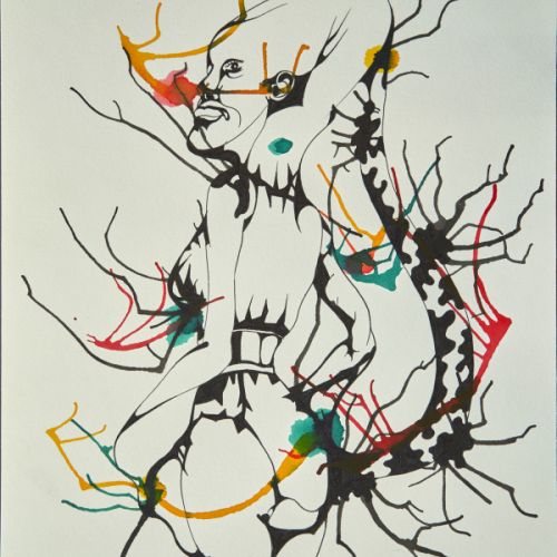 N° 209 - 4 filles en maillot de bain (n° 2) - 1997 (21x29,8 cm)