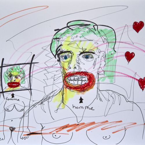 N° 644 - Femme et homme - 2000 (21x29,7 cm)