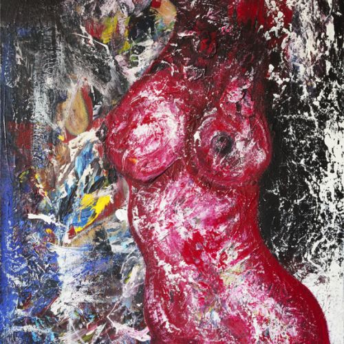N° 343 - Femme nue - Acryl sur toile (50 x 65 cm) 1999