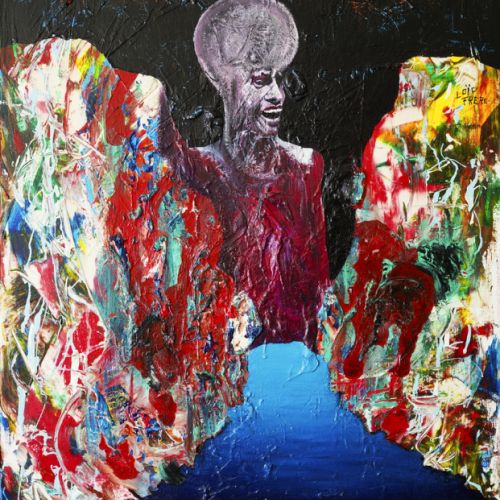 N° 318 - L'invasion de l'espace - Acryl sur toile (65 x 54 cm) - 1998